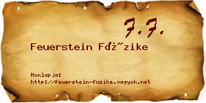Feuerstein Füzike névjegykártya